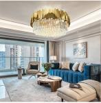 Modern LED crystal chandelier luxury gold stainless steel lustres celing