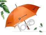 Orange High Strength Womens Walking Umbrella Hook Handle 10mm Metal Shaft