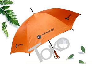 Quality Orange High Strength Womens Walking Umbrella Hook Handle 10mm Metal Shaft wholesale