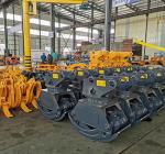 Rotating Wood Hydraulic Log Grapple , Excavator Timber Grab For Cat306 Sh60