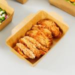 Chinese Kraft Paper Tray Food Takeaway Boxes Lunch Packaging Containers
