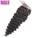 Brazilian Deep Wave Closure Natural Color With Baby Hair Environmentally