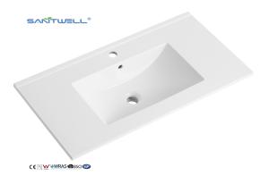 Quality AC8003-90 China Chaozhou Suppliers Ceramic Cabinet Basins 900MM Length Glossy White Easy Clean wholesale