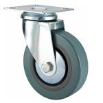 Thread screw Grey rubber caster without brake , 2"-5" light medium duty PVC