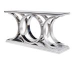 Aviator Stainless Steel Frame Art Console Table For Living Room