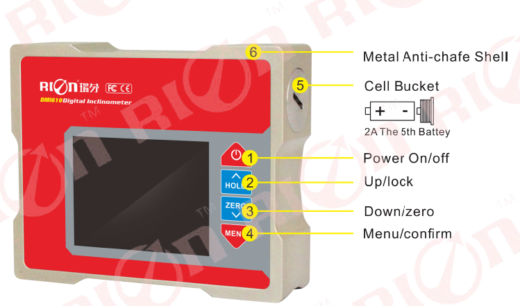 Digital Tilt Sensor Readout, Electronic Level Meter Dual Axis, CE Certified Digital Protractor