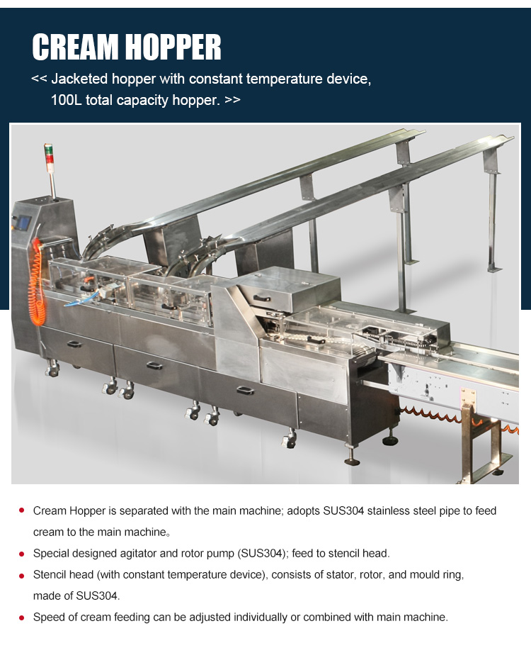 Good Price Biscuit Cream Sandwiching Machine 3 To 8mm Biscuit Thickness