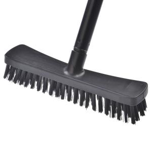 Quality Hard Bristle Deck Brush Steel Handle Heavy Duty Push Broom For Tough Cleaning wholesale