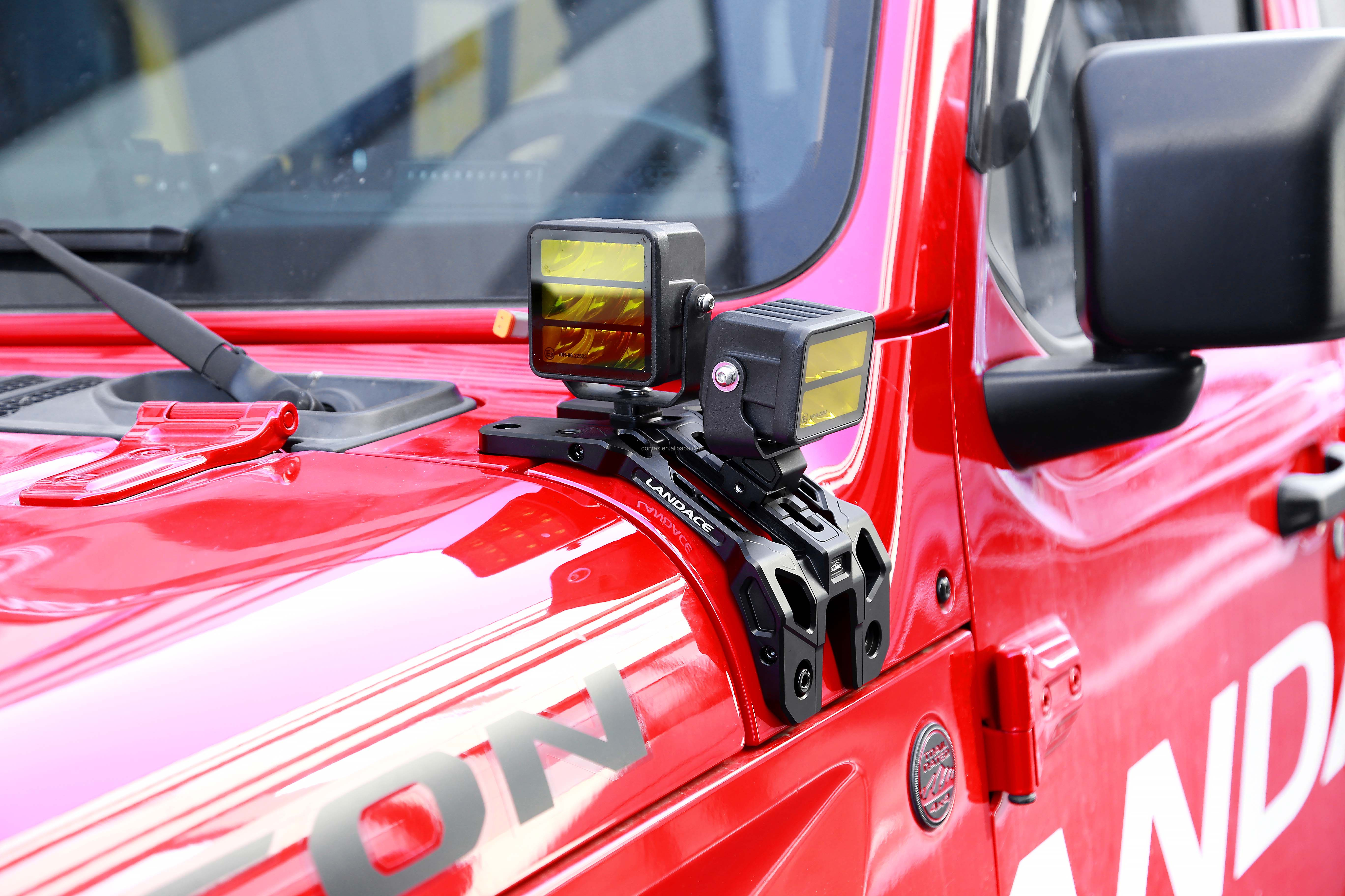 Off Road Car Wrangler JL A Pillar Light Hood Mount Bracket Aluminum Alloy 235*130*100mm