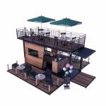 Galvanized Steel Bending 180g Prefabricated Mobile Restaurant with Steel