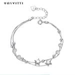0.99m 0.14oz Sterling Silver Jewelry Bracelets cZ Four Leaf Rose Gold Bracelet