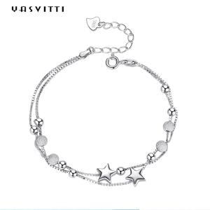 Quality 0.99m 0.14oz Sterling Silver Jewelry Bracelets cZ Four Leaf Rose Gold Bracelet wholesale