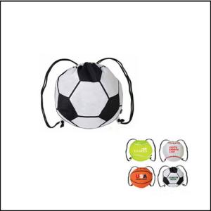Quality New Creative customed logo football sports shape drawstring bag wholesale