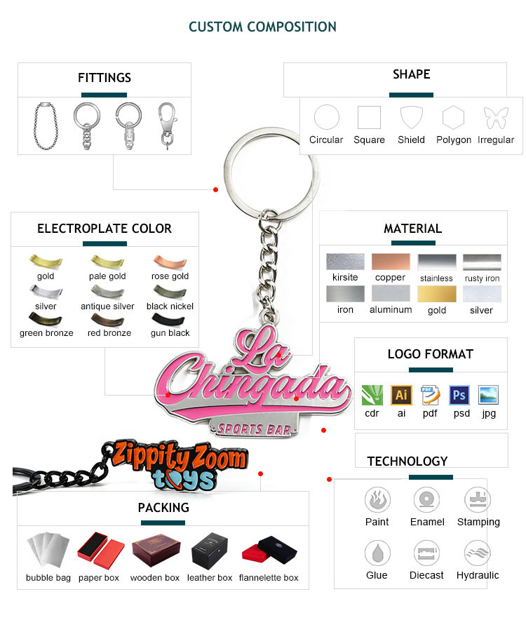 Enamel Customized Keyring Key Ring Keychains Holder Key Chains Custom