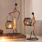 Creative Candle Stand Nordic Restaurant Table Bar Decoration Metal Tea Light