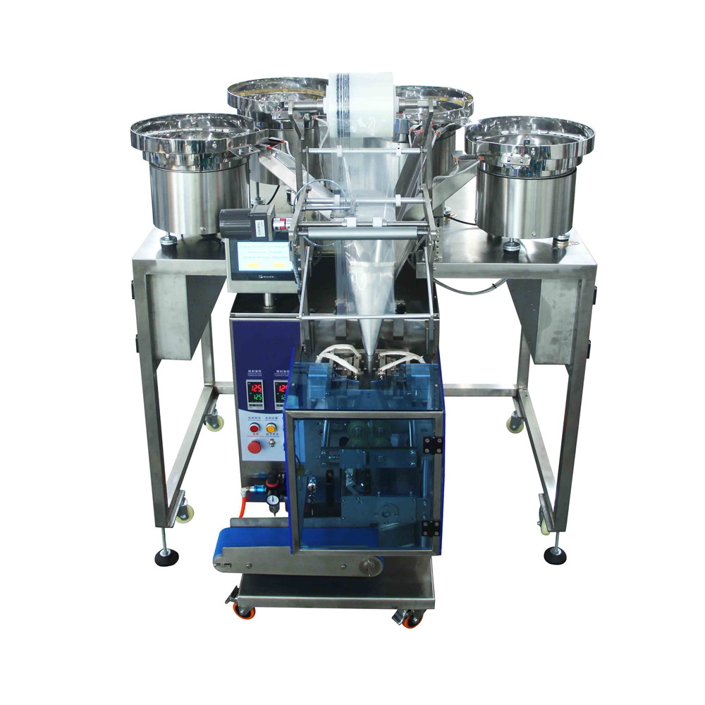 Four Vibrator Bowl Automatic Small Plastic Bags Medicine Tablet Packing Machine