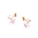 Internally Thread Prong Set CZ Belly Button Ring Dangle Body Piercing Jewelry