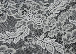 Quality Elegant Popular Nylon Lace Fabric White Floral for Wedding Dress wholesale