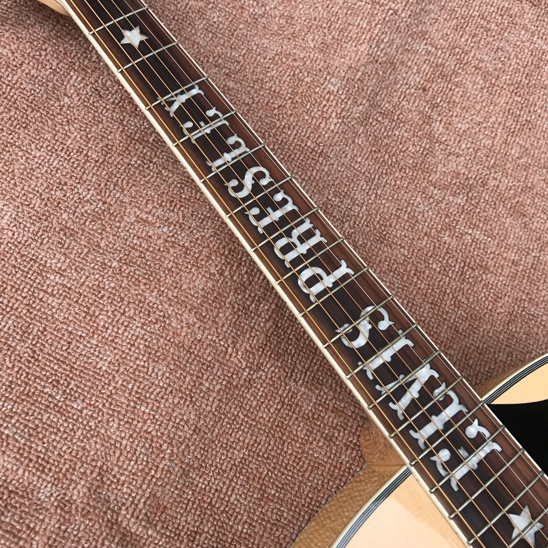 2018 New flamed maple custom G200 acoustic guitar Elvis Presley fretboard inlays