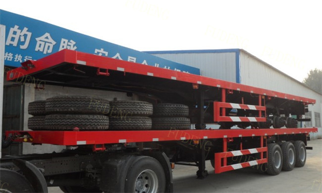 40ft flatbed semi trailer for transporting container 50 ton capacity
