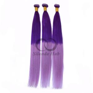 Quality Purple/Light Purple Straight Remy Human Hair Bundles Sew In Weave Bundles Brazilian Bundle Deals wholesale