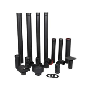 Quality Decoration Black Flue Pipe , Single Wall Chimney Pipe Powder Coating Welded wholesale