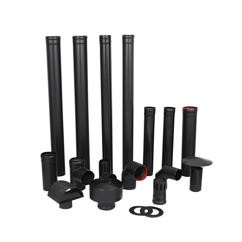 Powder Black 90 Degree Bend For Pellet Stove Chimney Pipe System