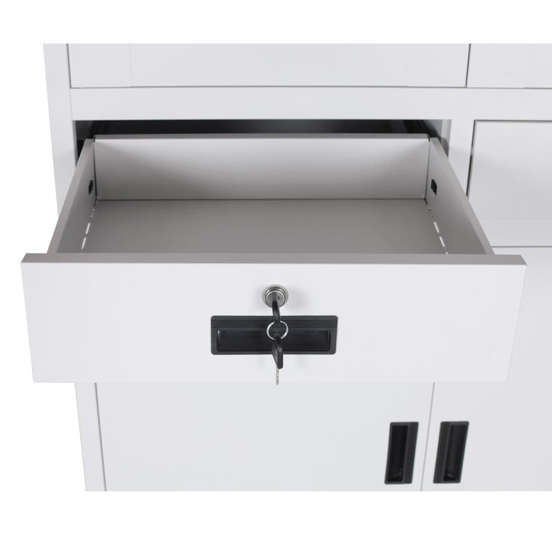 RAL Color 0.6mm Cold Rolled Steel Glass Door Filing Cabinet