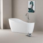 Contemporary Bathroom Freestanding Soaking Bathtub With Center Drain Placement
