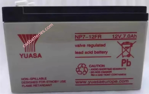 YUASA NP7-12FR 12V 7.0AH UPS Battery Valve Regulated Sealed Lead Acid Battery for UPS, Emergency Lighting and Power Systems.