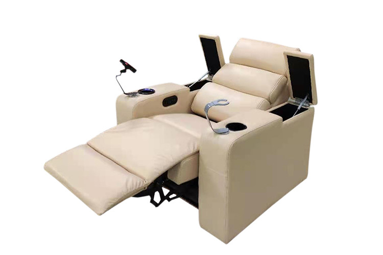 Top Layer Natural Leather Modern Recliner Chair With Wine Cup Holders
