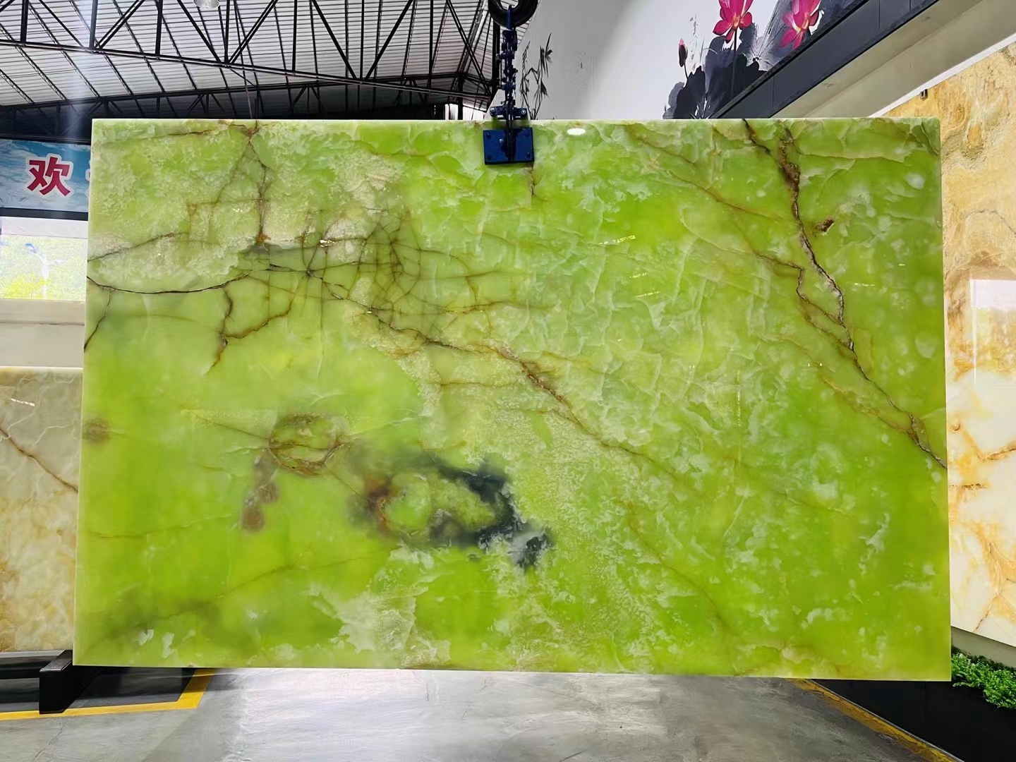 Natural Green Jade Onyx Marble Slabs for Modern Graphic Design and Table Background