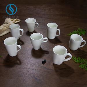 Quality Fine Standards Polished White Porcelain Drink Cup With Handle 350ml wholesale