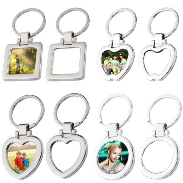 Customized Blank Sublimation Metal Keyring Pendant With Moving Photo Frame