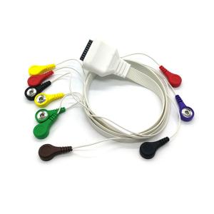 Quality 10 Lead AHA Standard Holter ECG Cable For EDAN Snap connection wholesale