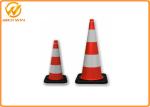 75cm PVC Traffic Safety Cones With Black Base Orange Reflective Tape Europe