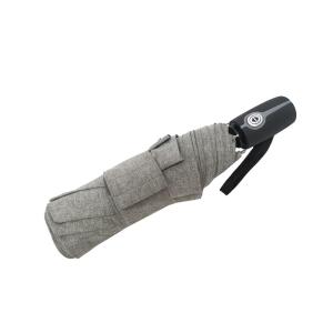 Quality Grey Cationic Cloth Auto Open Auto Close Umbrella , Three Fold Umbrella wholesale