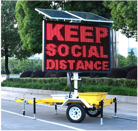 Trailer Mounted Portable VMS Signs LED Changeable Message Signs
