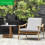 Waterproof Cushions Teak Outdoor Dining Chairs and Table for Modern Leisure