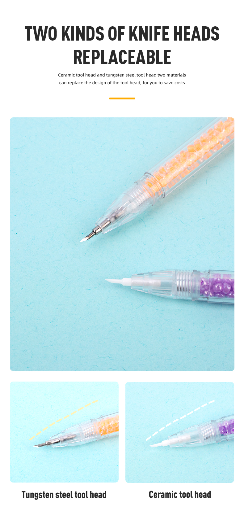 Seven Color Mini Blades Journal Scrapbook Cutter Stickers Handcraft Art Hidden Pen Knife