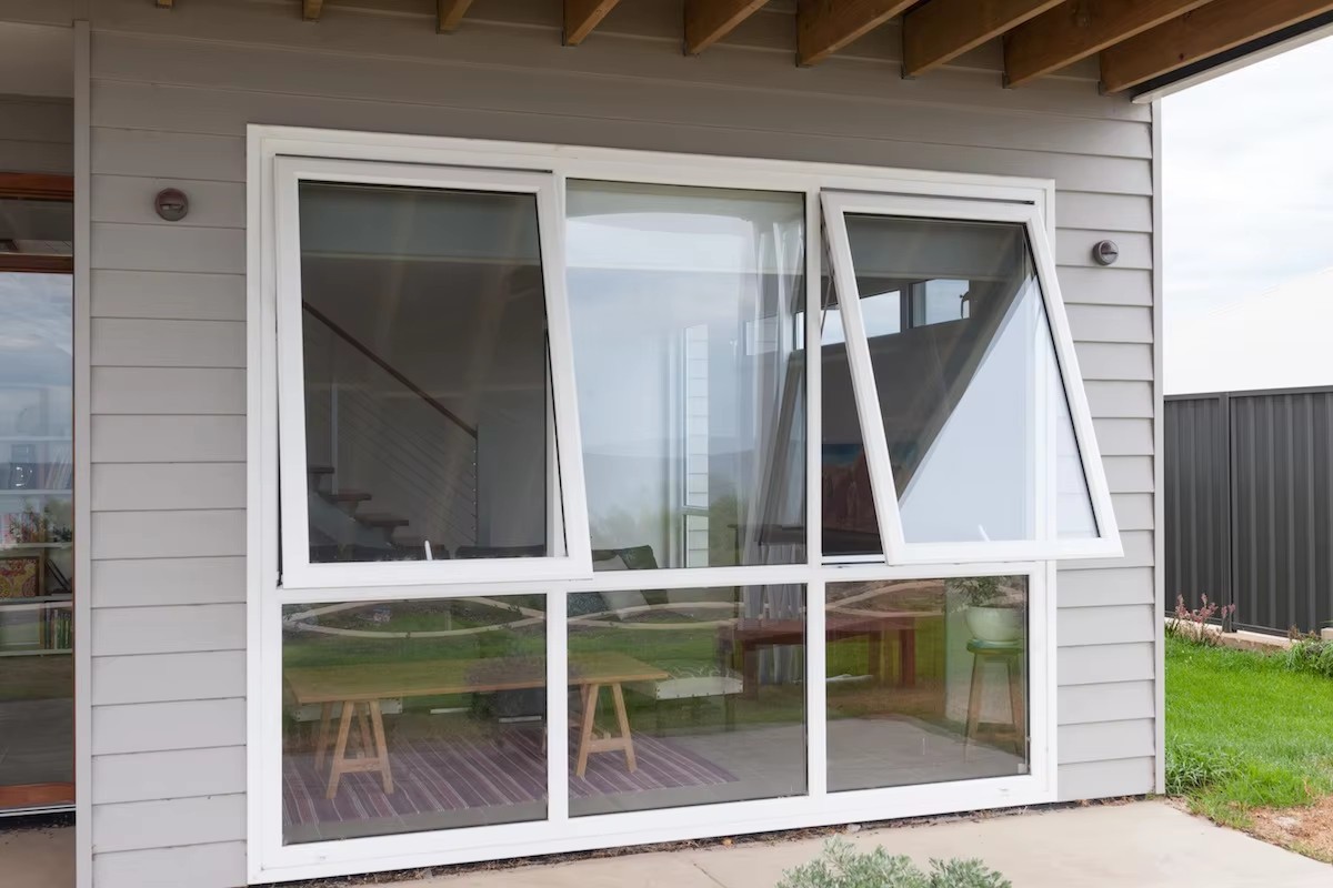 Modern Irregular PVC Awning Window Waterproof Bathroom Frosted Glass Windows