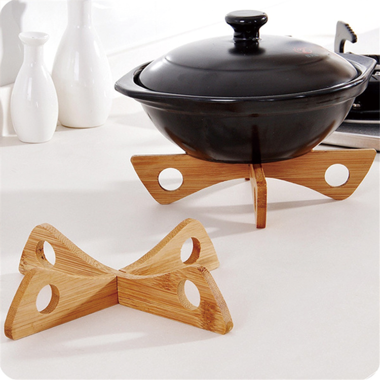 Detachable Sustainable Kitchen Tableware Bamboo Plate Holder Multifunctional