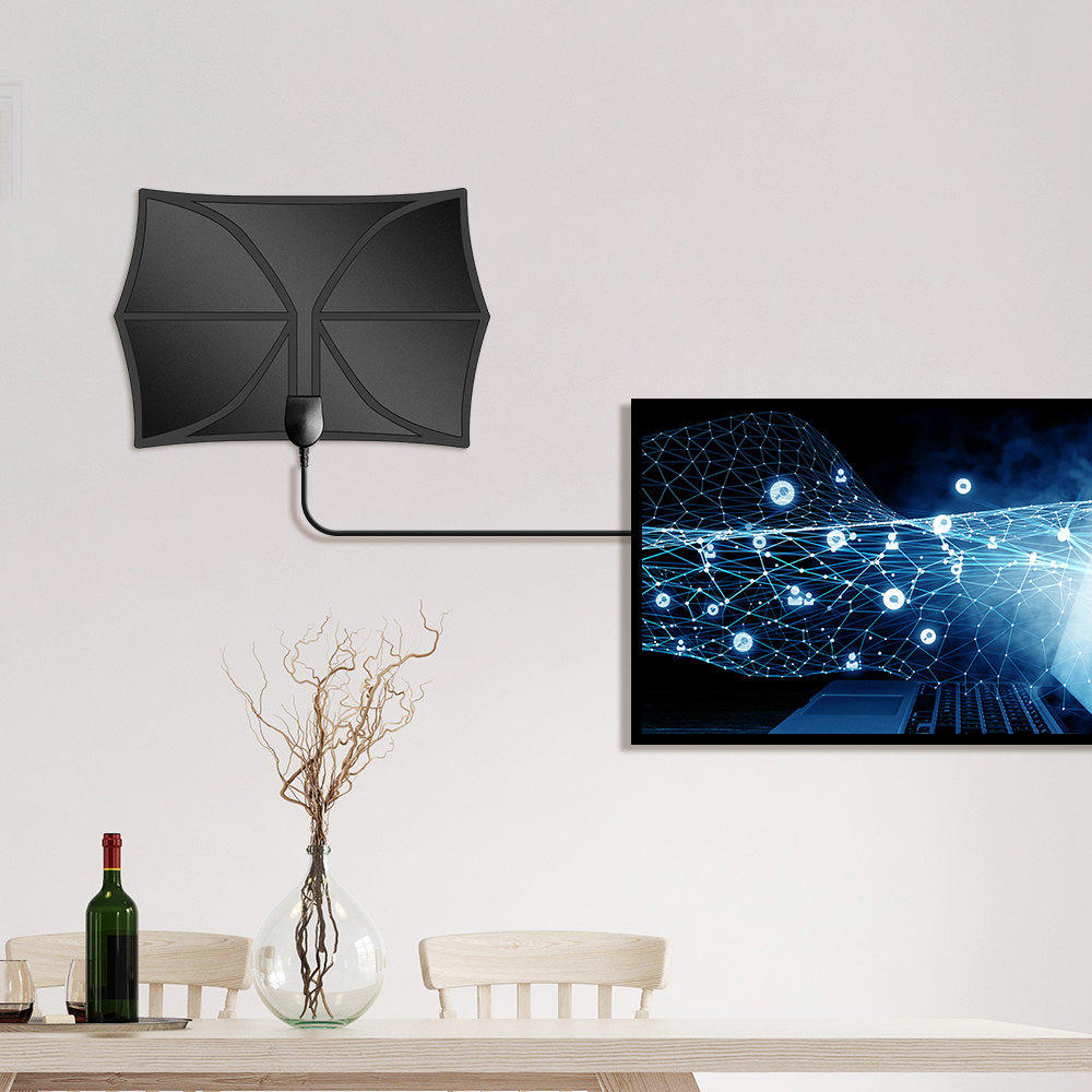50 Miles Long Range HDTV Antenna with Customized Cable Length and ABS Material