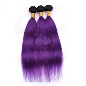 Quality #T1B/Purple Straight Remy Human Hair Bundles Sew In Weave Bundles Brazilian Bundle Deals wholesale