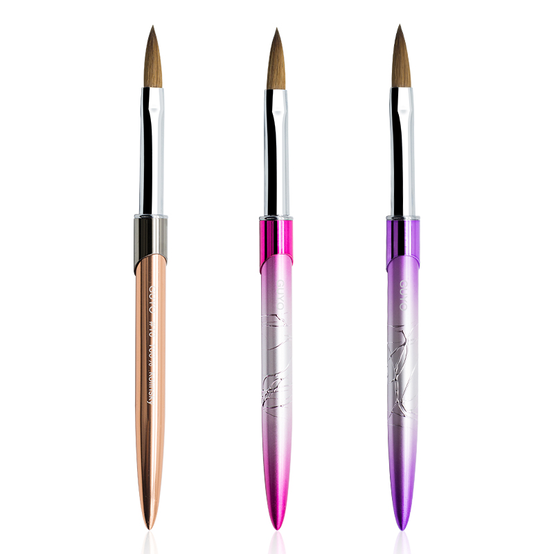 Aluminum Handle Nail Art Tool Size 8 - 22 100% Kolinsky Sable Nail Beauty Tools