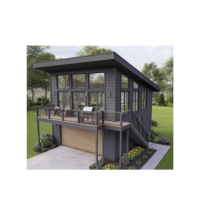 Galvanized Steel Square Tubes 2 Bedroom Outdoor Building Prefab Shipping Container House for Villa/Hot Courtyard Garden