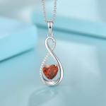 YASVITTI Gemstone Infinity Pendant Necklaces Cubic Zirconia Birthstone Heart 925