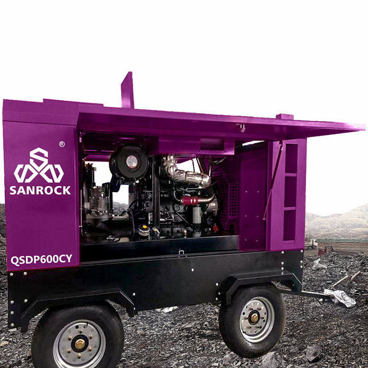 CE 20bar Motor Power 191KW Portable Diesel Engine Rotary Screw Air Compressor for Mining