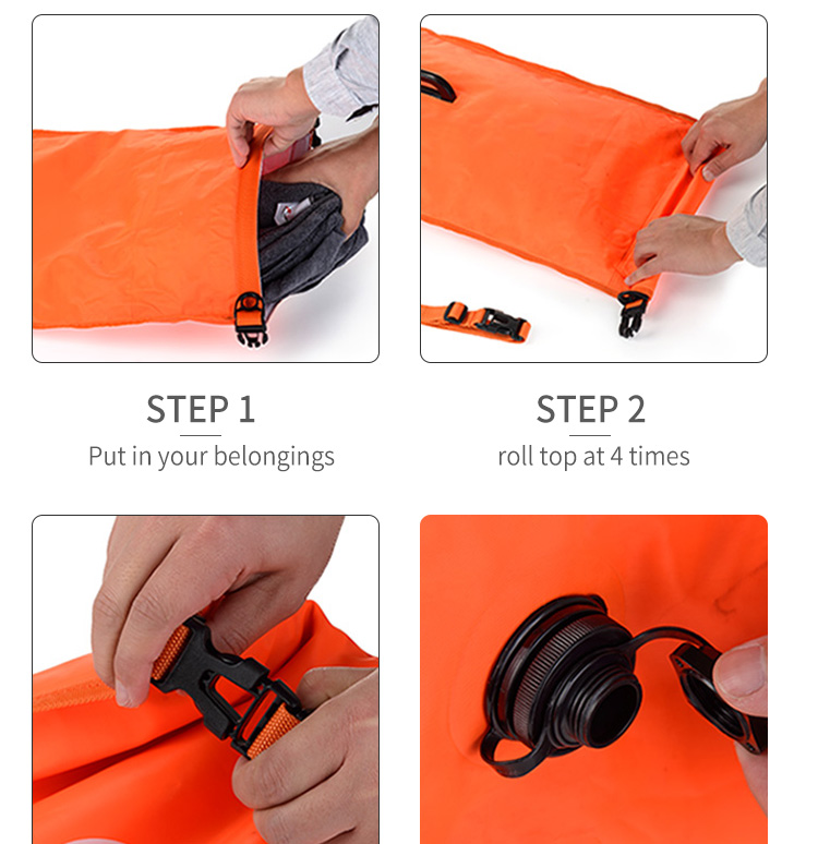 Adult 20L 28L 35L Swim Buoy Tow Float With Bright Color Dry Bag