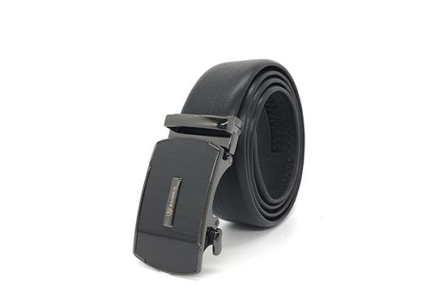 Gunmetal Automatic Buckle Genuine Leather Dress Belt / Business Mens Ratchet